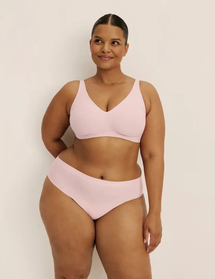 | Front view of model highlighting the coverage and fit | Rose Water