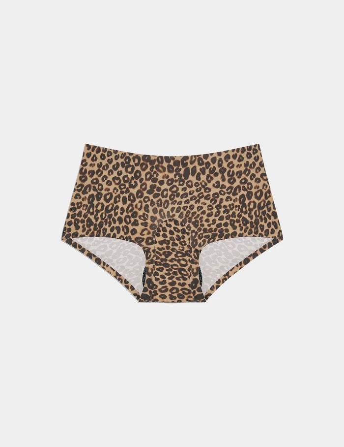 | Front view of model highlighting the coverage and fit | Cheetah Print