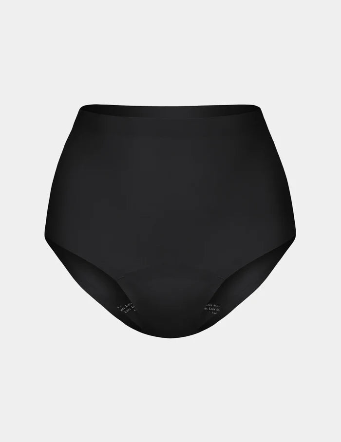 | Leakproof UltraThin No-Show High Rise shown front-facing against a light gray background | Black