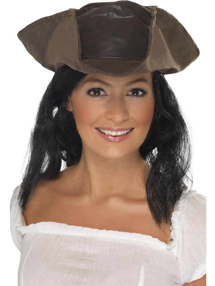 Leather Look Pirate Hat