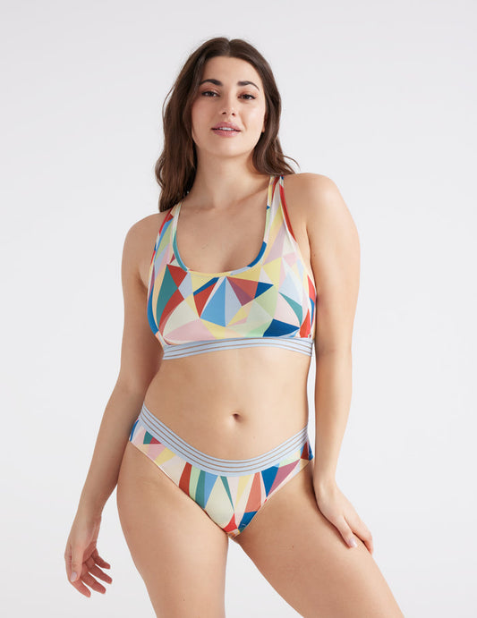 | Front view of model highlighting the coverage and fit | Love Triangle