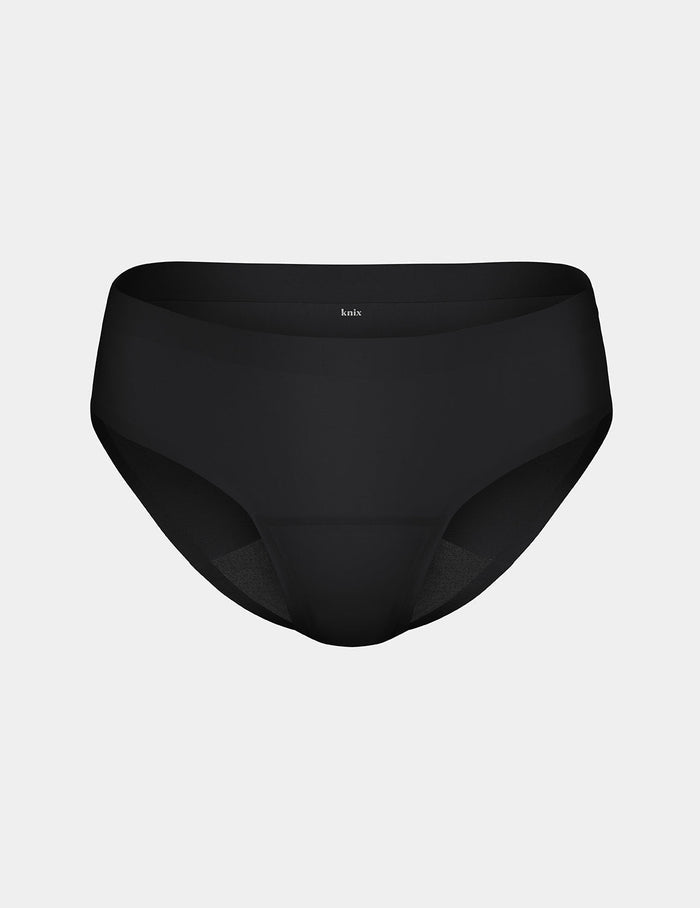 | Light Leakproof No-Show Bikini shown front-facing against a light gray background | Black