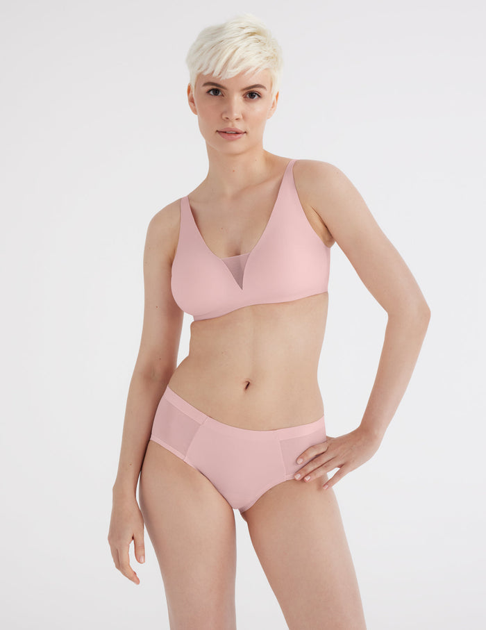 | Front view of model highlighting the coverage and fit | Rose Water