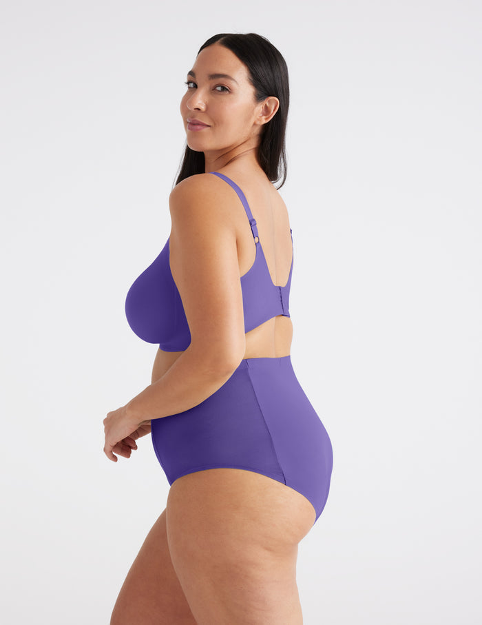 | Front view of model highlighting the coverage and fit | Periwinkle