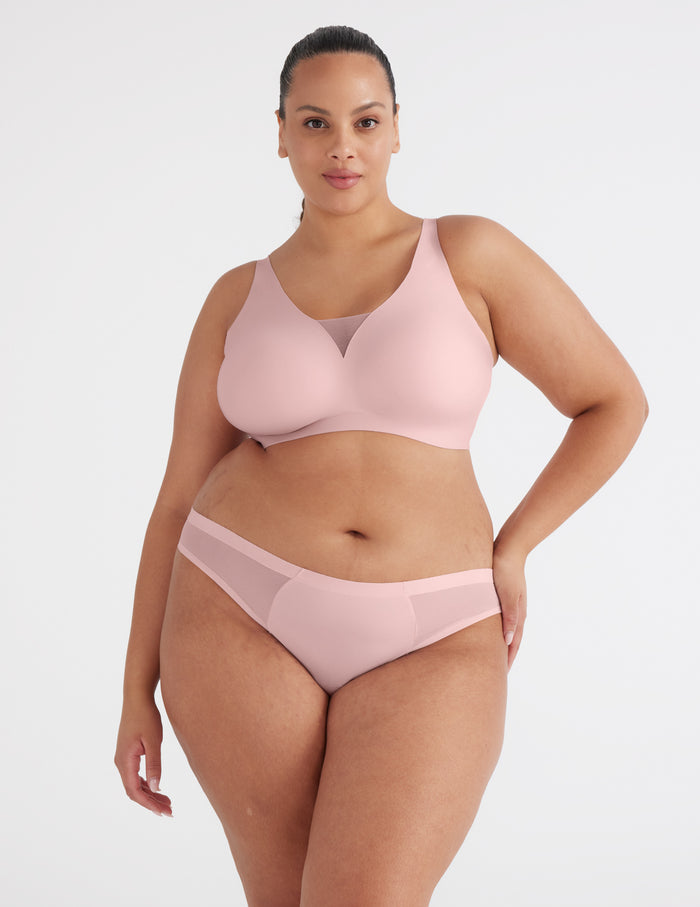 | Front view of model highlighting the coverage and fit | Rose Water