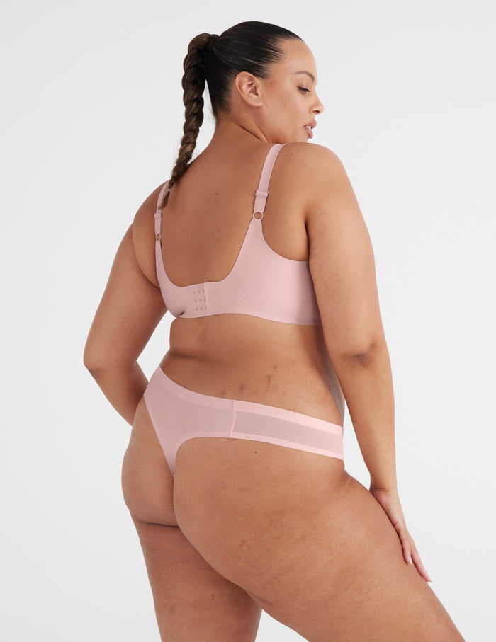 | Front view of model highlighting the coverage and fit | Rose Water
