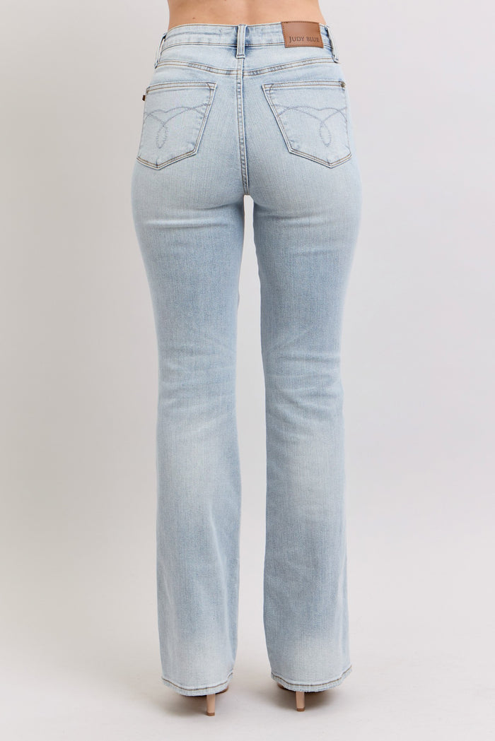 Light Wash Tummy Control Boot