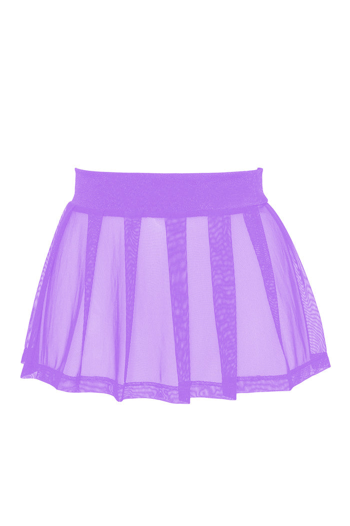 Pleated Mini skirt sheer mesh / Festival & Rave skirt / LILAC,SKIRTS & PANTS - EXES LINGERIE