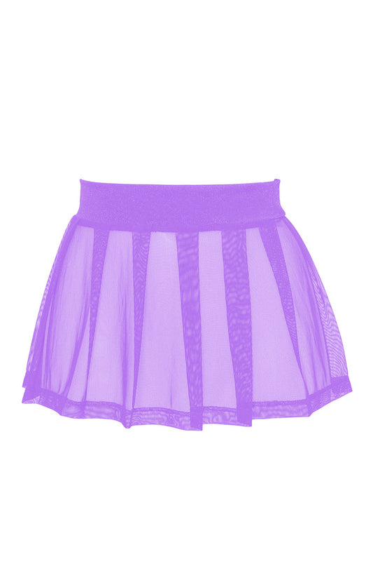 Pleated Mini skirt sheer mesh / Festival & Rave skirt / LILAC,SKIRTS & PANTS - EXES LINGERIE
