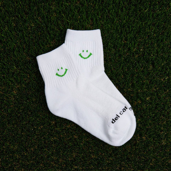 Del Campo Lime Green Smiley golf socks