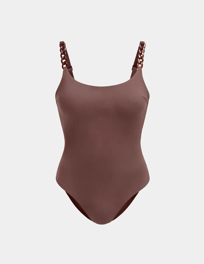 | Limited-Edition Sculpt Classic One Piece Swimsuit shown front-facing against a light gray background | Espresso