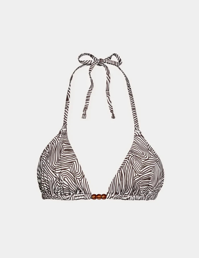 | Limited-Edition Sculpt Triangle Bikini Top shown front-facing against a light gray background | Beach Fossil