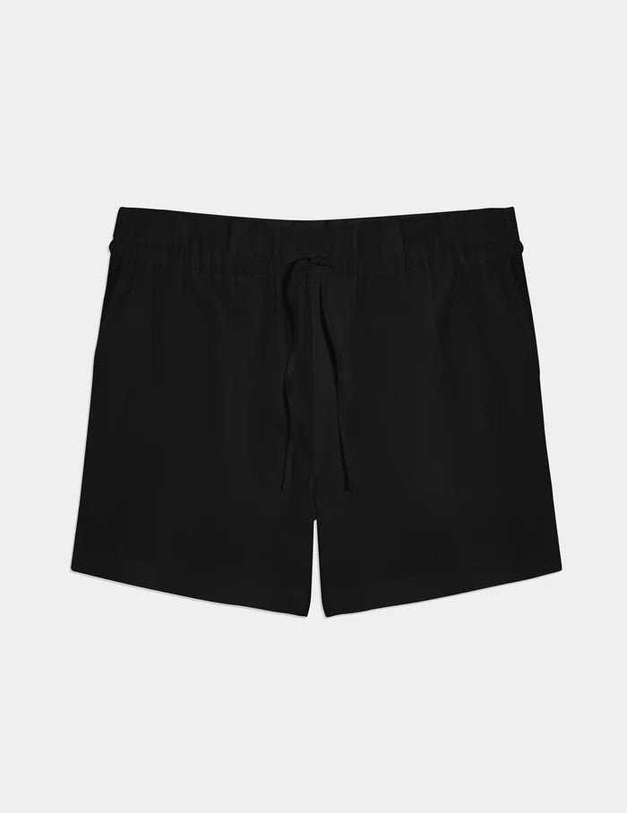 | Linen Poolside Short shown front-facing against a light gray background | Black