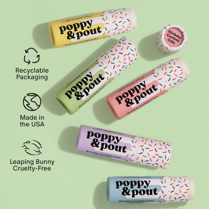 Lip Balm, Birthday Confetti Cake, Blue