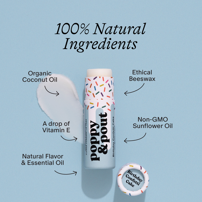 Lip Balm, Birthday Confetti Cake, Blue