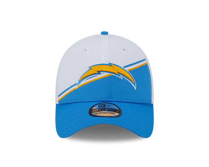 Los Angeles Chargers New Era 2023 Sideline 39THIRTY Flex Hat - White/Light Blue