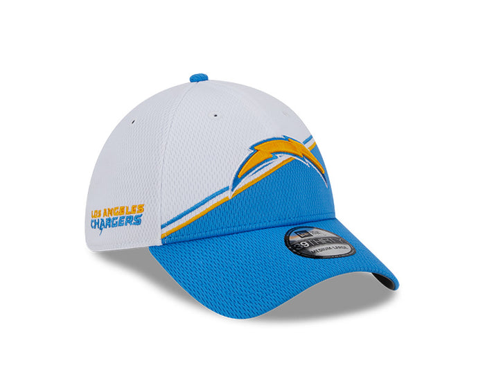 Los Angeles Chargers New Era 2023 Sideline 39THIRTY Flex Hat - White/Light Blue