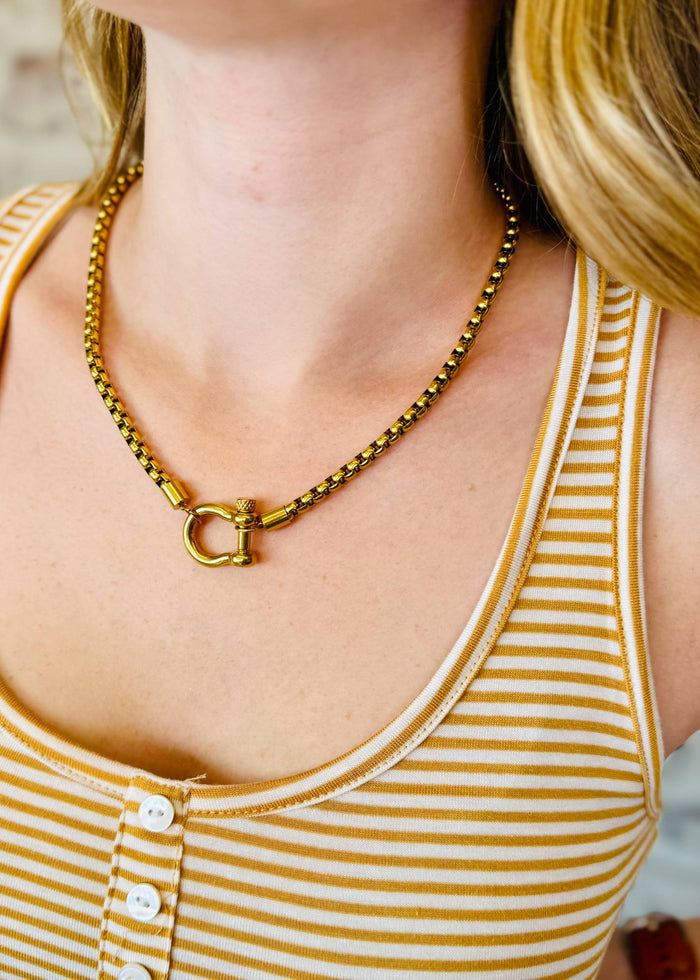 Lucky Me Horseshoe Toggle Necklace - WATERPROOF