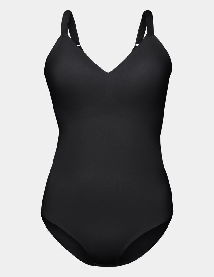 | LuxeLift Bodysuit shown front-facing against a light gray background | Black