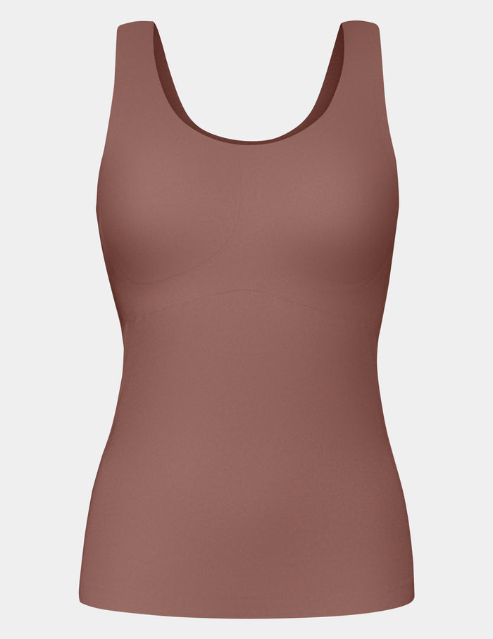 | LuxeLift Scoop Neck Tank shown front-facing against a light gray background | Sola