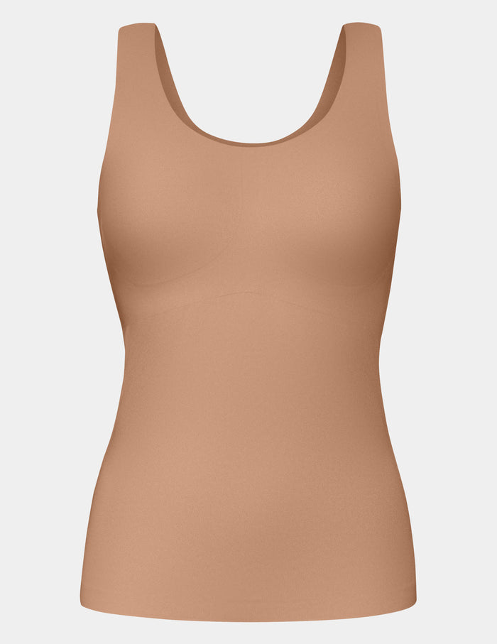 | LuxeLift Scoop Neck Tank shown front-facing against a light gray background | Cavassa
