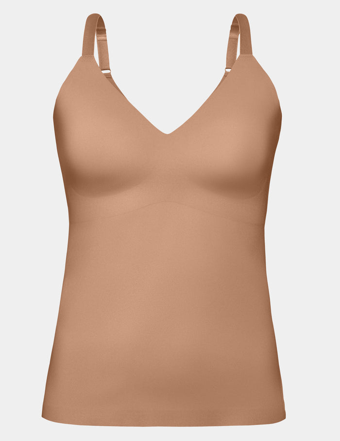| LuxeLift V-Neck Tank shown front-facing against a light gray background | Cavassa