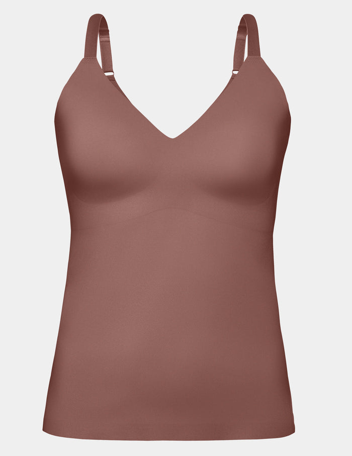 | LuxeLift V-Neck Tank shown front-facing against a light gray background | Sola