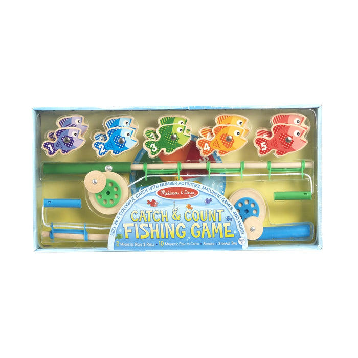Melissa and Doug Magnetic Wooden Fishing Game with fishing rods and fish – view 4