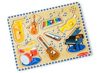 Melissa and Doug Musical Instruments Sound Puzzle 8 piece wooden puzzle – view 2