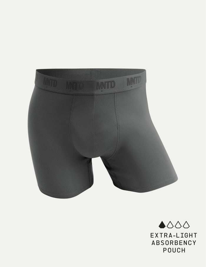 | Men's ActivTemp™ Boxer Brief 5" shown front-facing against a light gray background | Pewter
