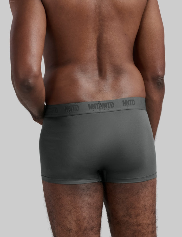 | Back view of model wearing the Men's ActivTemp™ Trunk 3" highlighting the coverage and fit | Pewter