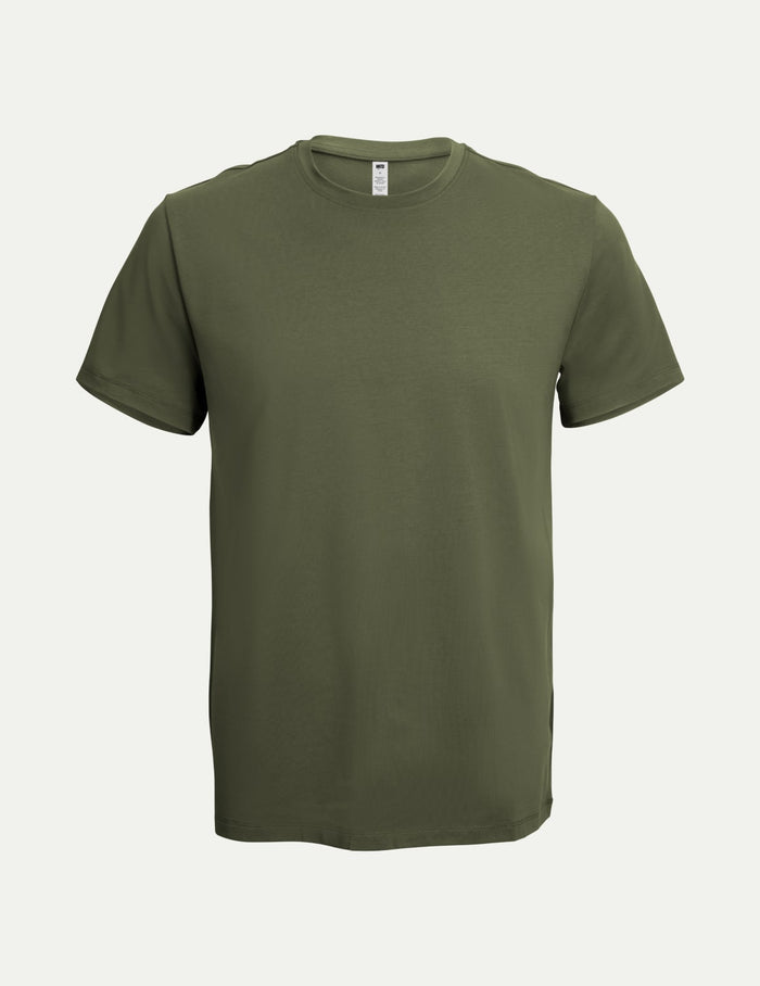 | Men's Best Damn Tee shown front-facing against a light gray background | Moss