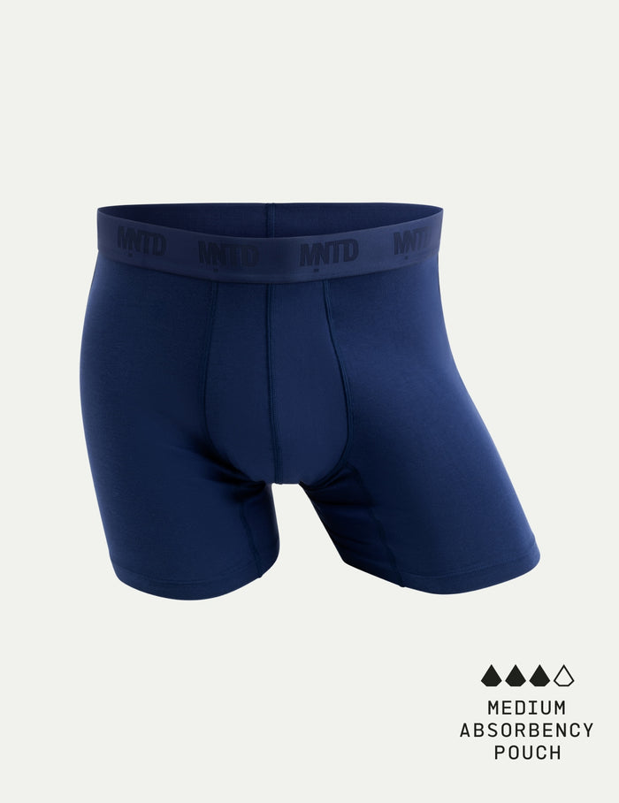 | Men's Buffer Cotton Boxer Brief 5" shown front-facing against a light gray background | Midnight