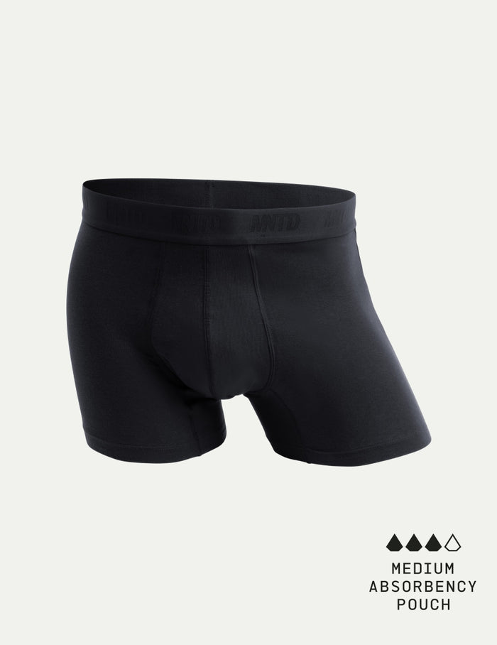 | Men's Buffer Cotton Trunk 3" shown front-facing against a light gray background | Black