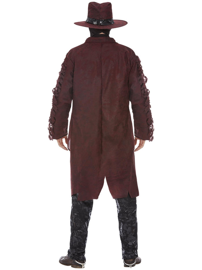 Mens Deluxe Dark Spirit Western Cowboy Costume, Burgundy