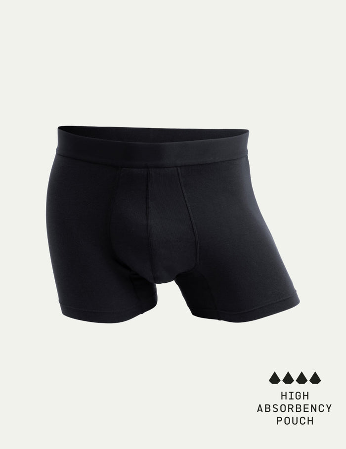 | Men's EverDry Cotton Trunk 3" shown front-facing against a light gray background | Black