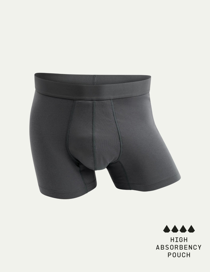 | Men's EverDry Cotton Trunk 3" shown front-facing against a light gray background | Pewter