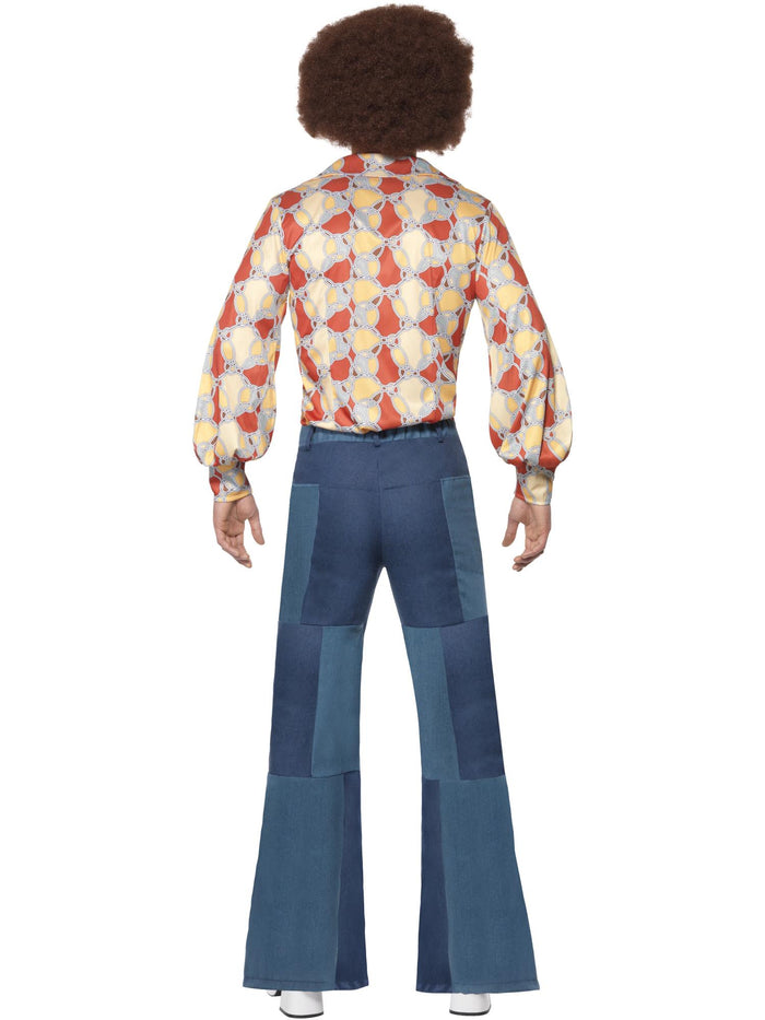Men's Patchwork Flares, Denim Look