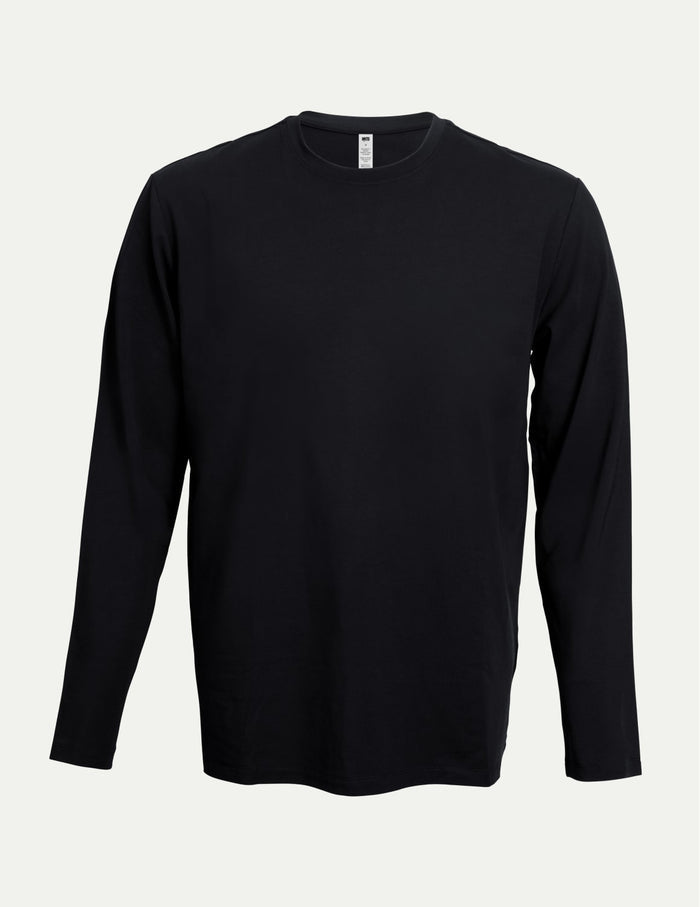 | Men's Relaxed Fit Best Damn Long Sleeve shown front-facing against a light gray background | 
Black
