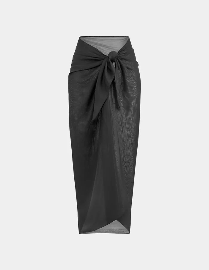 | Mesh Sarong shown front-facing against a light gray background | Black
