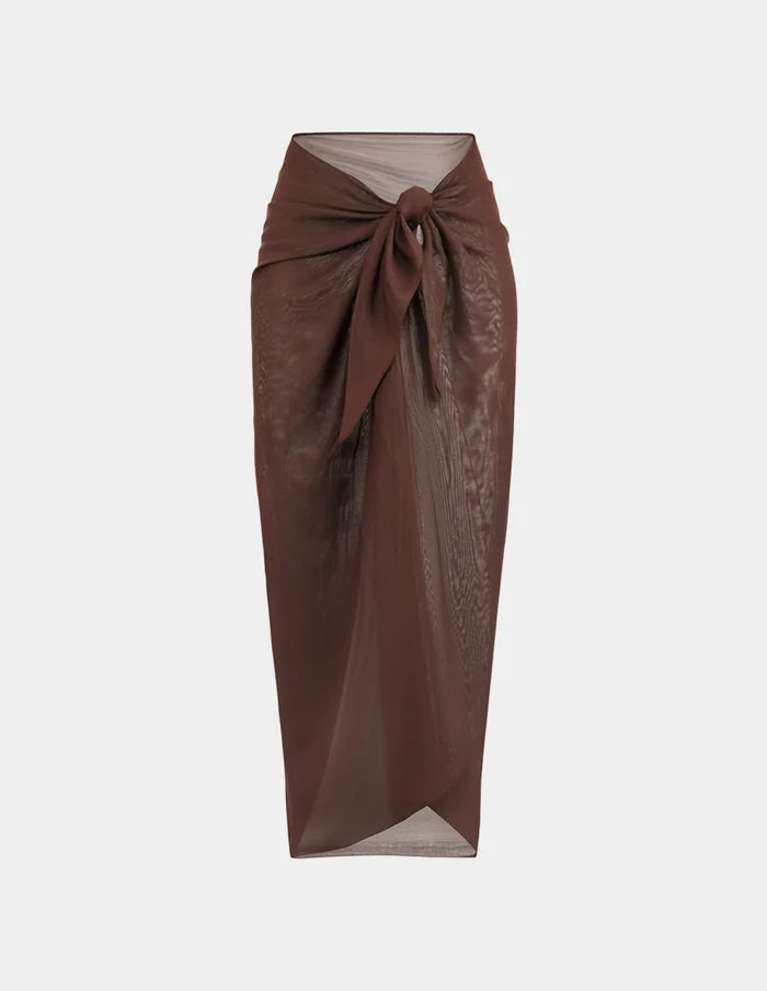 | Mesh Sarong shown front-facing against a light gray background | Espresso