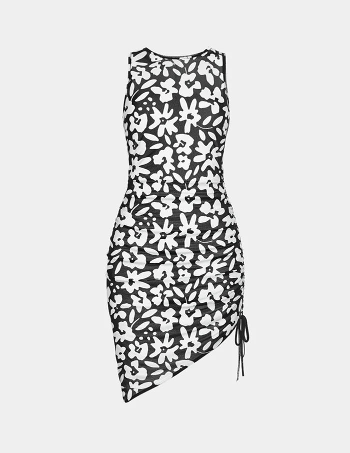| Mesh Short Dress shown front-facing against a light gray background | Jasmine Dusk