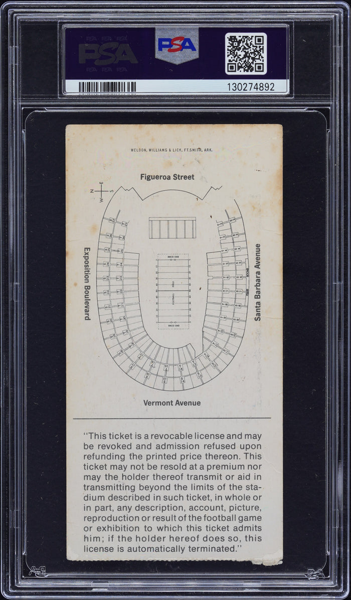 Miami Dolphins vs. Washington Redskins 1973 Super Bowl VIII  PSA 3 Ticket