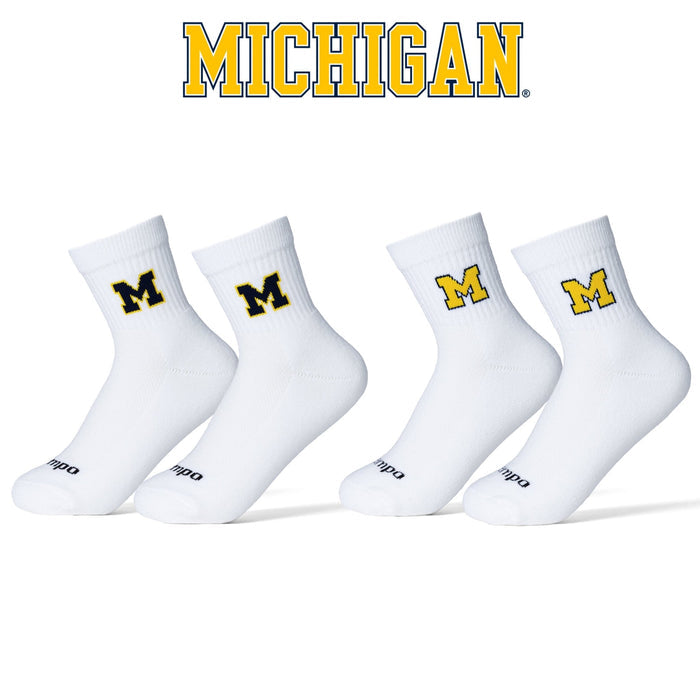 Del Campo Michigan Wolverines Pack golf socks featuring both officially licensed team styles