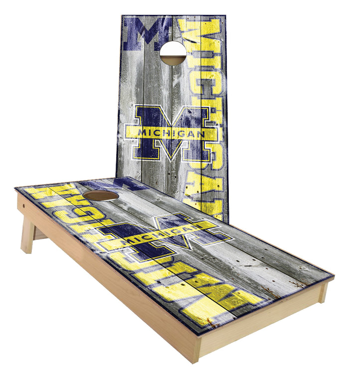 Michigan Wolverines Large Text Cornhole Boards