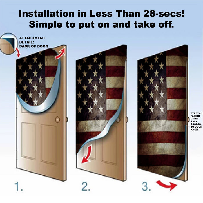 DoorFoto Door Cover Military Support Flag