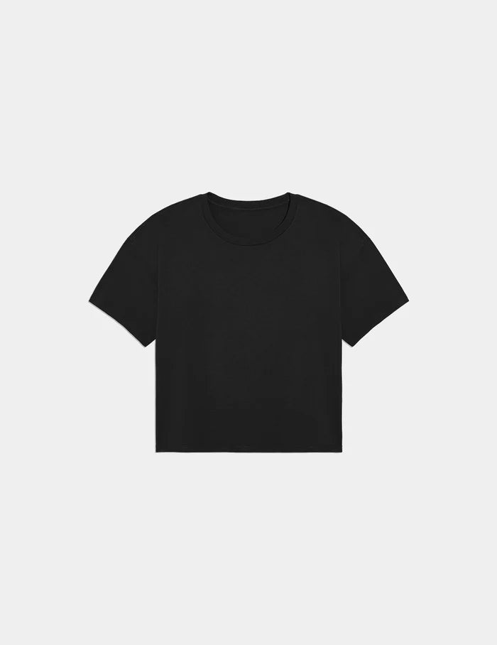 | Mineral-Dyed Cotton T-Shirt shown front-facing against a light gray background | Washed Black