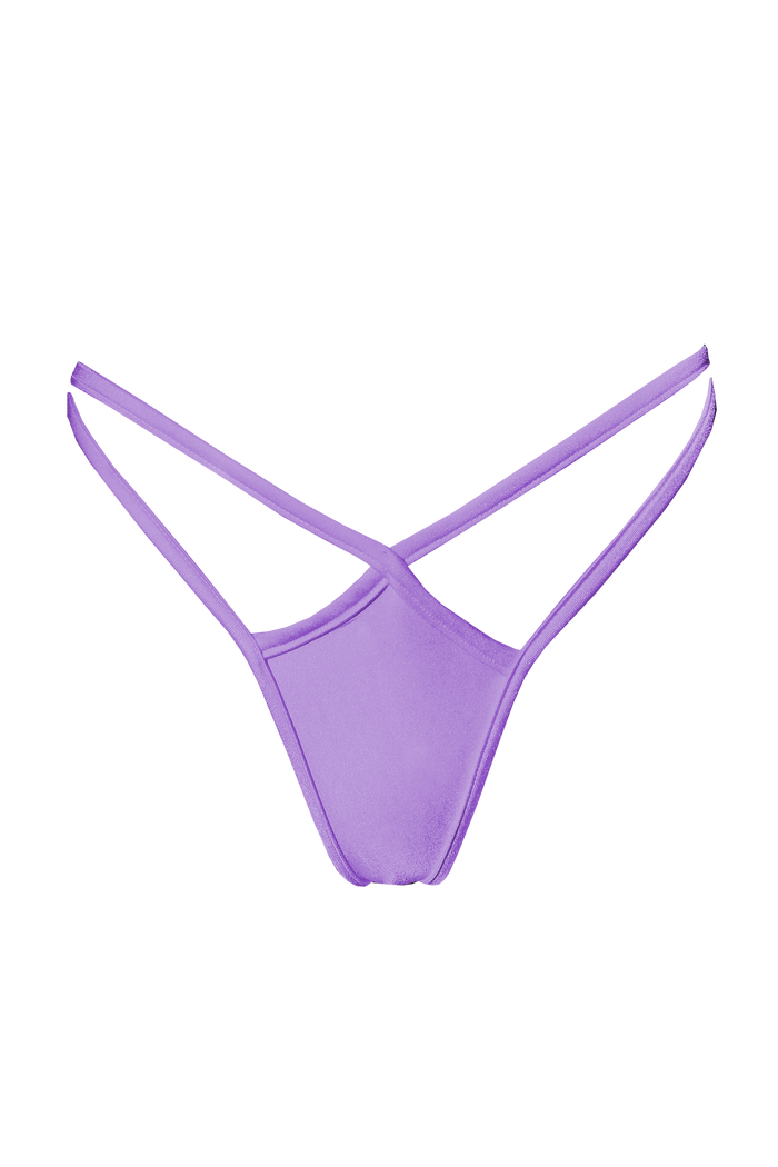 Mini thong double straps panty / DOUBLE STRING LILAC,BOTTOMS - EXES LINGERIE