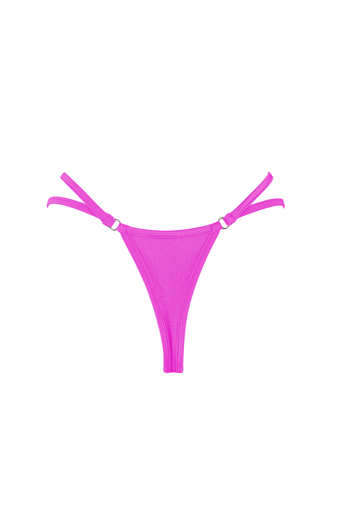 Mini thong double straps panty / DOUBLE STRING NEON PINK,BOTTOMS - EXES LINGERIE
