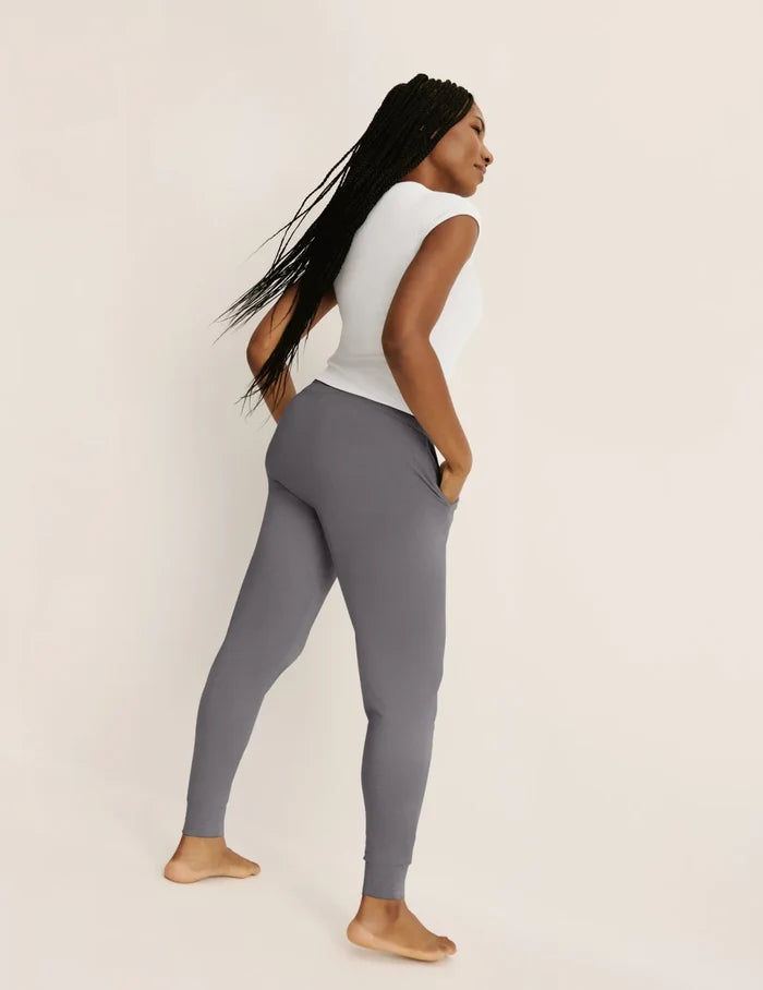| Back view of model wearing the Modal Jogger highlighting the coverage and fit | Titanium